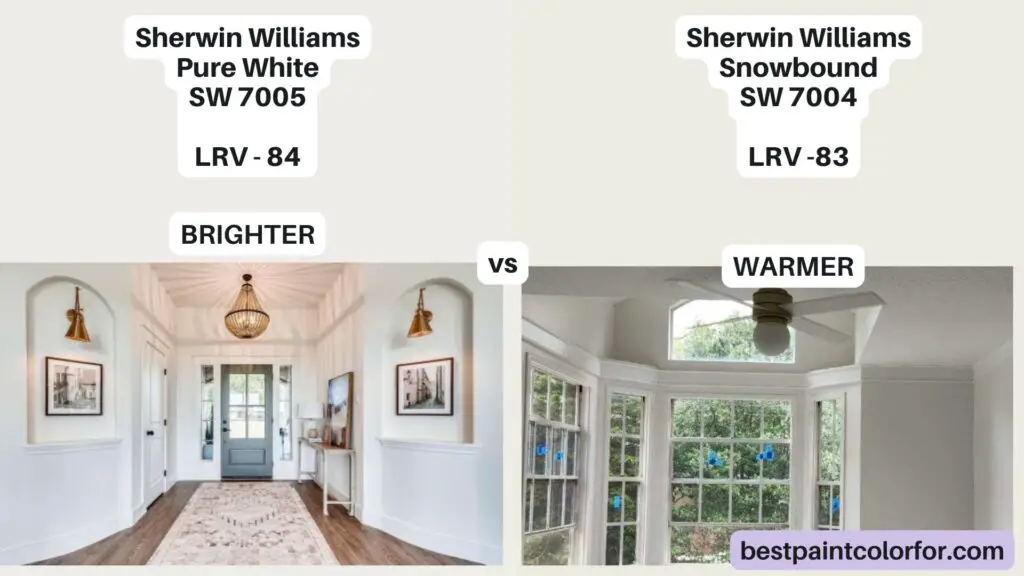 Sherwin Williams Snowbound vs Pure White